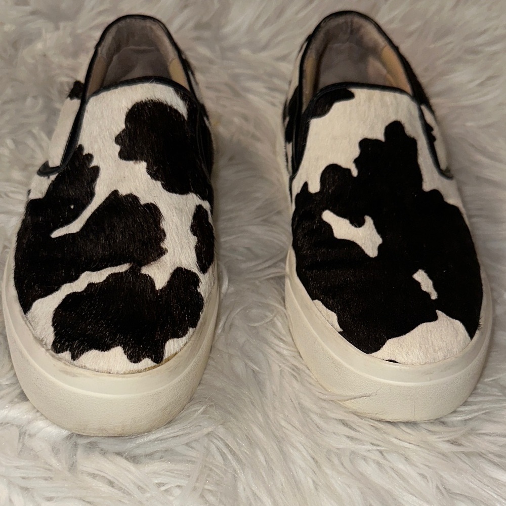 INC International Concepts, Cow Hair Fur Upper Black/White Slip On Sneaker 8M - Picture 3 of 8